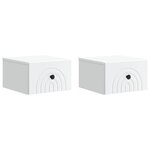 vidaXL Cabinet de chevet mural 2 pc Blanc 33 x 34 5 x 20 cm