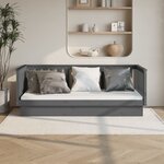 vidaXL Lit de jour sans matelas gris 100x200 cm bois de pin massif