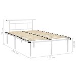 vidaXL Cadre de lit sans matelas blanc métal 120x200 cm