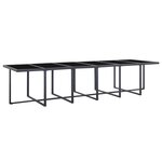 vidaXL Ensemble à manger d'extérieur 17 Pièces avec coussins Rotin Noir