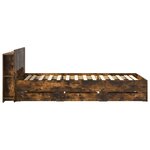 vidaXL Cadre de lit avec rangement Chêne fumé 90 x 200 cm