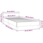 vidaXL Cadre de lit et tête de lit sans matelas noir 90x190 cm velours