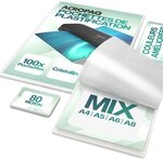 ACROPAQ 100 Pochettes de Plastification (20 x A4  A5  A6  40 x A8) 80 mic- 100 feuilles de Plastification Différentes tailles- bord arrondi