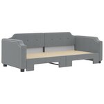 vidaXL Lit de jour avec lit gigogne gris clair 100x190 cm tissu