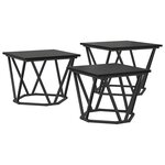 vidaXL Table basse 3 Pièces Chêne noir Bois d'ingénierie et acier