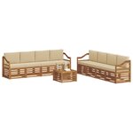 vidaXL Ensemble de canapés d'extérieur 9 pc Naturel et Beige