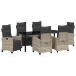 vidaXL Ensemble de salle à manger de jardin 7 pièces en gris clair poly rattan