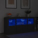 vidaXL Buffet avec lumières LED noir 142 5x37x67 cm