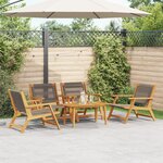 vidaXL Set de Chaises de Jardin avec Table - Ensemble de 5 en Bois d'Acacia Gris