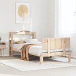 vidaXL Cadre de lit avec tête de lit sans matelas 90x200 cm
