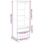 vidaXL Garde-robe chêne fumé 80x50x200 cm bois d'ingénierie