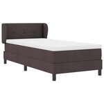 vidaXL Lit à ressorts avec matelas Marron foncé 90 x 200 cm tissu