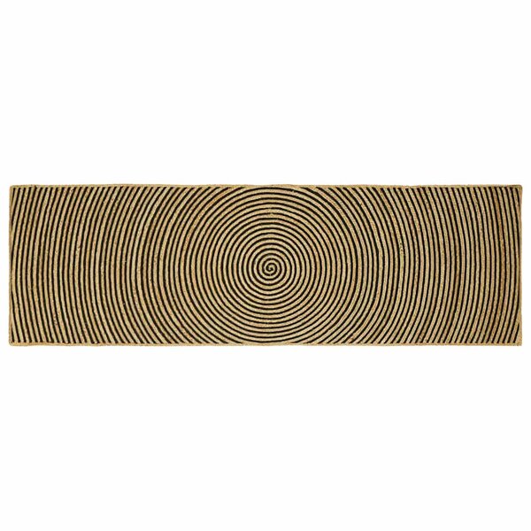 vidaXL Tapis Naturel et Noir 80 x 250 cm Jute
