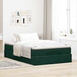 vidaXL Cadre de lit ottoman avec matelas vert foncé 120x200 cm velours