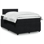 vidaXL Sommier à lattes de lit avec matelas noir 120x190 cm velours
