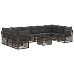 vidaXL Ensemble de canapé de jardin 11 Pièces Gris polyrotin