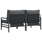 vidaXL Mobilier de jardin avec coussin 2 Pièces Anthracite Acier