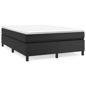 vidaXL Sommier à lattes de lit avec matelas Noir 140x200 cm Similicuir