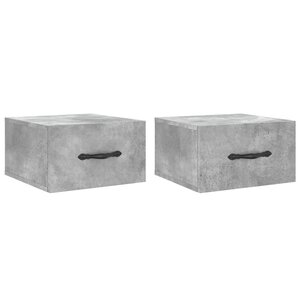 vidaXL Tables de chevet murales 2 Pièces gris béton 35x35x20 cm