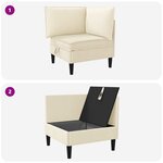 vidaXL Canapé d'angle avec rangement Crème Velours