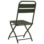 vidaXL Chaises de jardin pliantes 2 Pièces Vert foncé 42x52x82 cm Acier revêtu de poudre