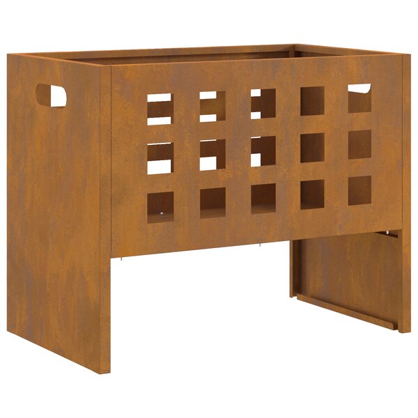 Fire Pit Rectangulaire 50x30x40 cm en Acier Weathering