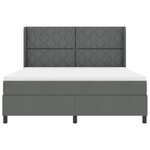vidaXL Base de lit avec matelas Gris Foncé 180x200 cm en tissu