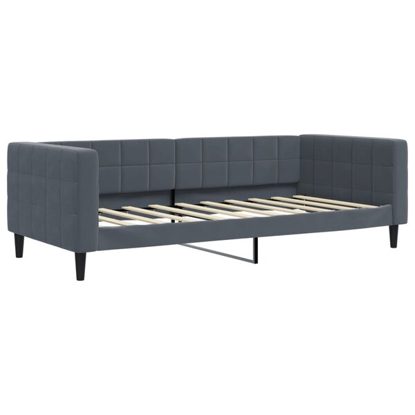 vidaXL Lit de repos gris foncé 90x190 cm velours