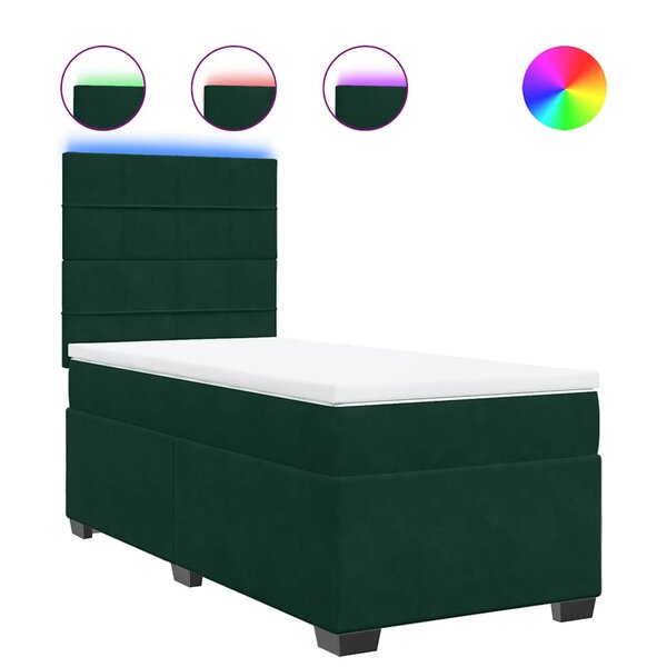 vidaXL Sommier à lattes de lit avec matelas Vert foncé 100x200 cm