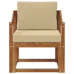 vidaXL Canapé d’extérieur Bois d'acacia massif et polyester Naturel