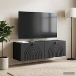 vidaXL Meuble TV mural Noir 98 x 31 x 30 cm Bois d'ingénierie