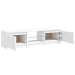 vidaXL Meuble TV avec lumières LED blanc 140x40x36 cm