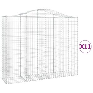 vidaXL Paniers à gabions arqués 11 Pièces 200x50x160/180 cm Fer galvanisé