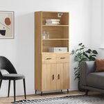 vidaXL Buffet haut Chêne sonoma 69 5x34x180 cm Bois d'ingénierie