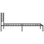 vidaXL Cadre de lit métal sans matelas avec tête de lit noir 90x200 cm