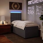 vidaXL Sommier à lattes de lit avec matelas Gris 90x190 cm Similicuir