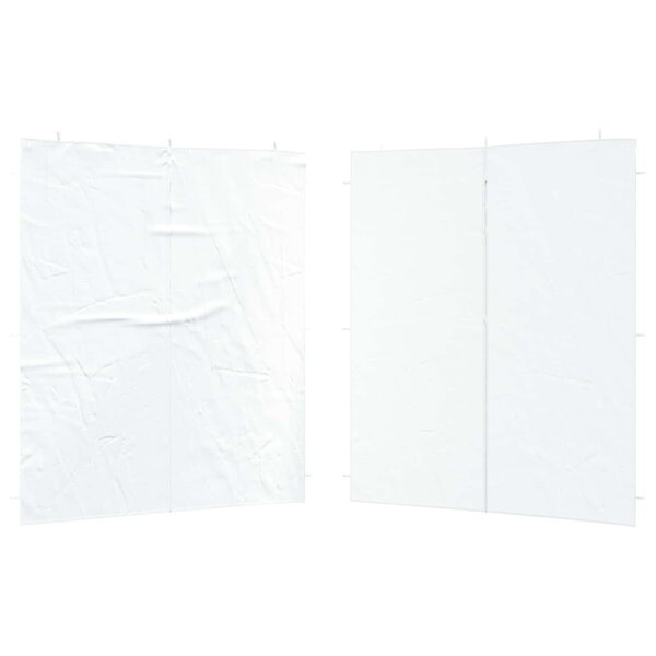 vidaXL Mur de tente de fête 2 pièces 200 x 195 cm Blanc PE et acier