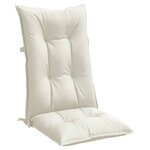 vidaXL Coussins de chaise à dossier haut lot de 2 crème mélangé tissu
