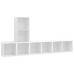 vidaXL Ensemble de meuble TV 3 Pièces Blanc Bois d'ingénierie