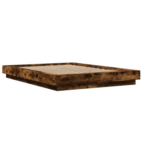 vidaXL Cadre de lit chêne fumé 120x200 cm bois d'ingénierie