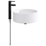 vidaXL Lavabo de salle de bain avec robinet et évacuation Noir Mat