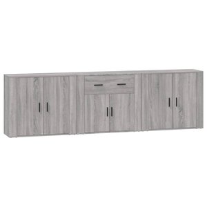 vidaXL Buffets 3 Pièces Sonoma gris Bois d'ingénierie