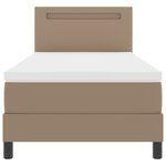 vidaXL Lit à ressorts avec matelas Cappuccino  100 x 200 cm  simili cuir