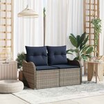 vidaXL Canapé de jardin avec coussin 121 x 62 x 69 cm polyrotin