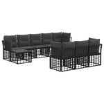 vidaXL Ensemble de canapés d'extérieur Noir et Gris foncé Polyester