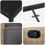vidaXL Ensemble de Salle à Manger de Jardin de 7 Pièces Beige Rotin Poly