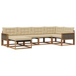 vidaXL Ensemble de canapés d'extérieur 6 Pièces Naturel et Beige