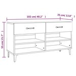 vidaXL Armoire à chaussures Blanc 102x35x55 cm Bois d'ingénierie