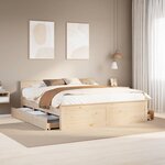 vidaXL Cadre de lit sans matelas avec tête de lit 180x200 cm bois pin