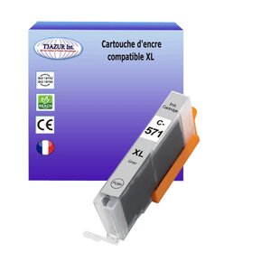 Cartouche compatible avec Canon Pixma MG5751, MG5752, MG5753, MG6850, MG6851, MG6852 remplace Canon CLI571 XL Gris- T3AZUR